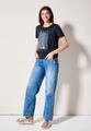 Ausbrenner-Shirt mit Wording M - Universal Blue