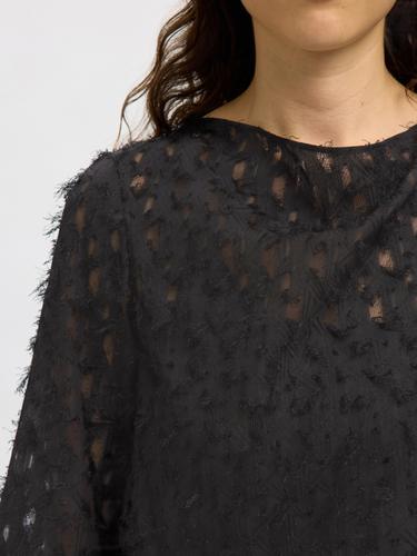 SLFMARION LS BOAT NECK TOP B 38 Normal geschnitten - Black