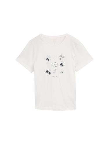 T-Shirt mit Print XL Regular Fit - Soft Clear White