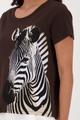 T-Shirt mit Zebra-Print 36 - Dark Chocolate