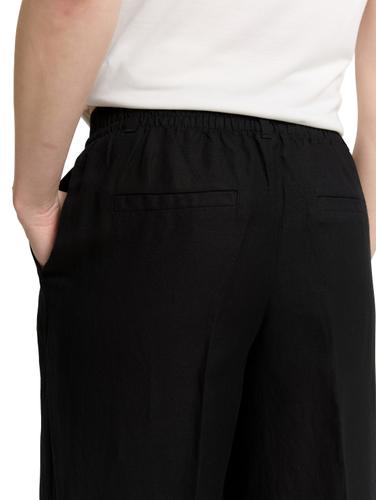 TTLEA Wide Leg Hose mit Leinenanteil 38/32 Wide Leg Fit - Deep Black