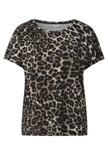 Shirt mit Leo-Muster 36 - Black