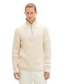 Troyer Strickpullover mit recyceltem Polyester XL Regular Fit - Vintage Beige