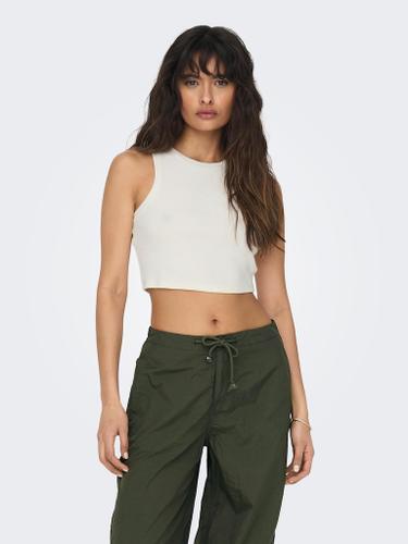 ONLVILMA S/L CROPPED TANK TOP JRS NOOS S Slim Fit - Cloud Dancer