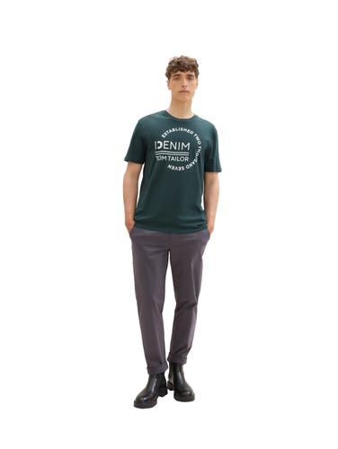Basic T-Shirt mit Logo-Print S Regular Fit - Dark Green
