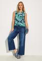 Gemusterte Bluse M - Adriatic Green