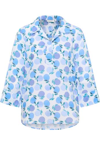 Bluse Leinen 3/4-Arm 38/Dreiviertelarm LOOSE FIT - Blau