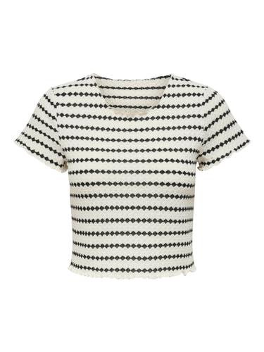ONLEVA STRIPE S/S TOP CS JRS XS Normal geschnitten - Cloud Dancer