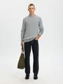 SLHRYAN STRUCTURE CREW NECK M Normal geschnitten - Medium Grey Melange