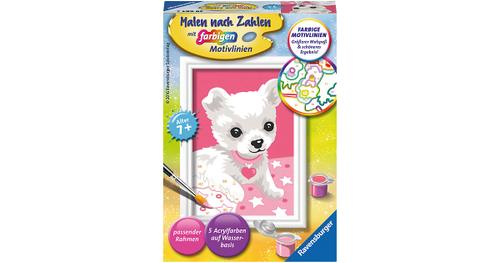 Ravensburger Spiel - Malen nach Zahlen mit farbigen Motivlinien - Chihuahua