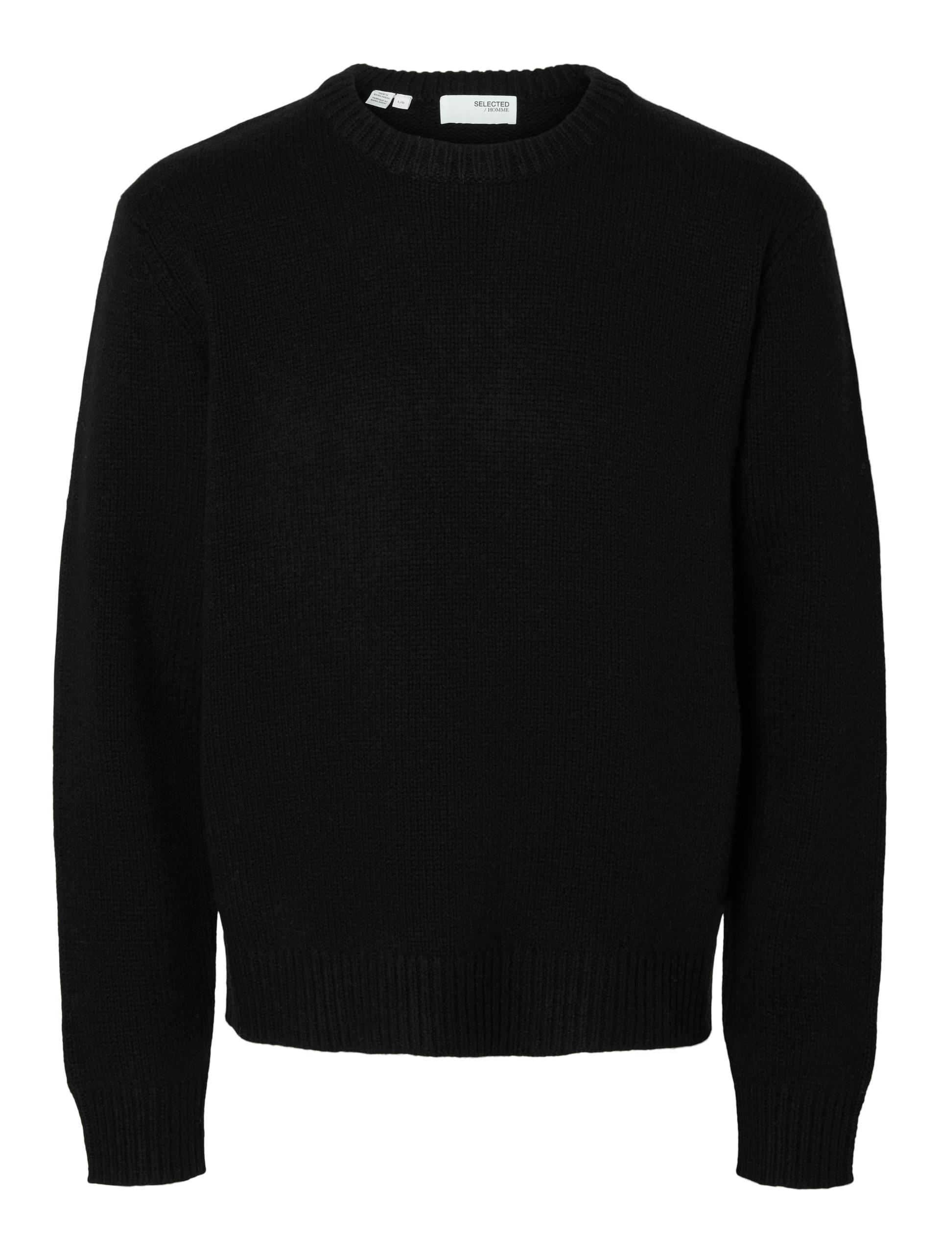 SLHCODY LS KNIT RELAXED CREW NECK NOOS S Locker geschnitten - Black