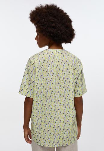 Bluse Leinwandgewebe Kurzarm 38/Kurzarm LOOSE FIT - Khaki