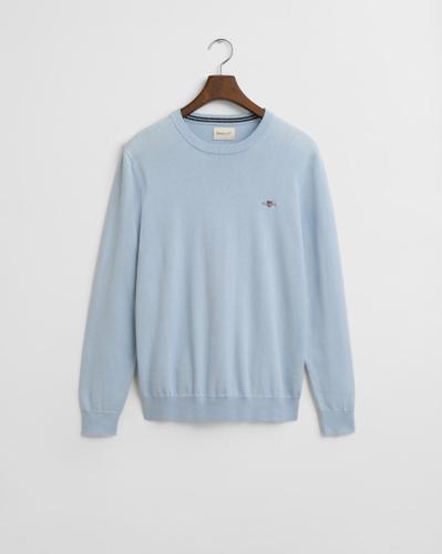 Classic Rundhalspullover aus Baumwolle Blau M