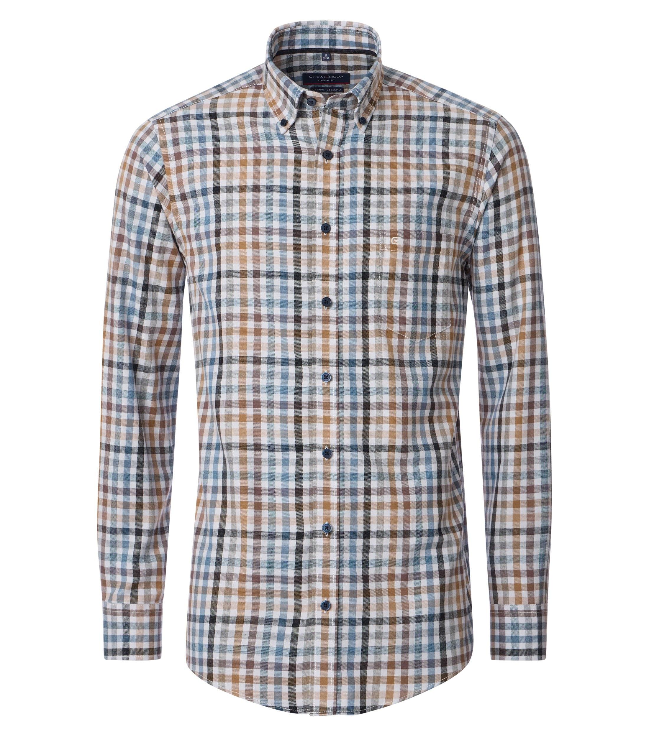 Flanellhemd XL Casual Fit - Beige