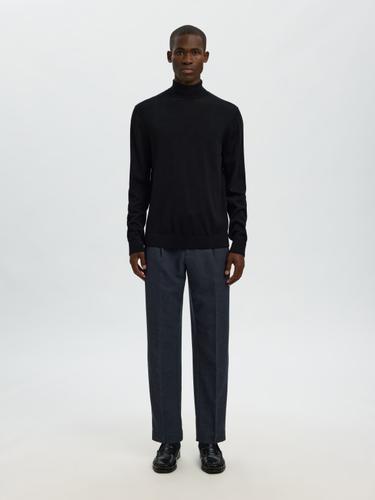 SLH-190 REG TAPERED LEROY WOOL BLND PANT S Verjüngt - Dark Navy