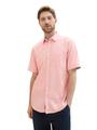 Chambray Kurzarmhemd XXL Regular Fit - Coral White Structure