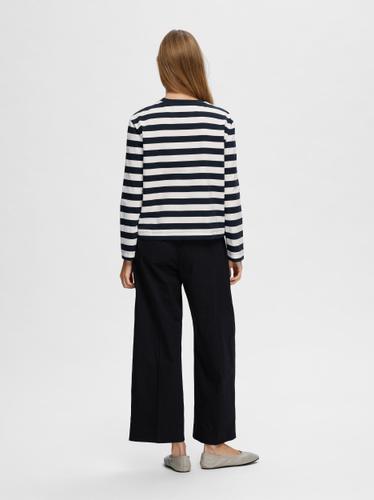 SLFESSENTIAL LS STRIPED BOXY TEE NOOS L Box Fit - Dark Sapphire