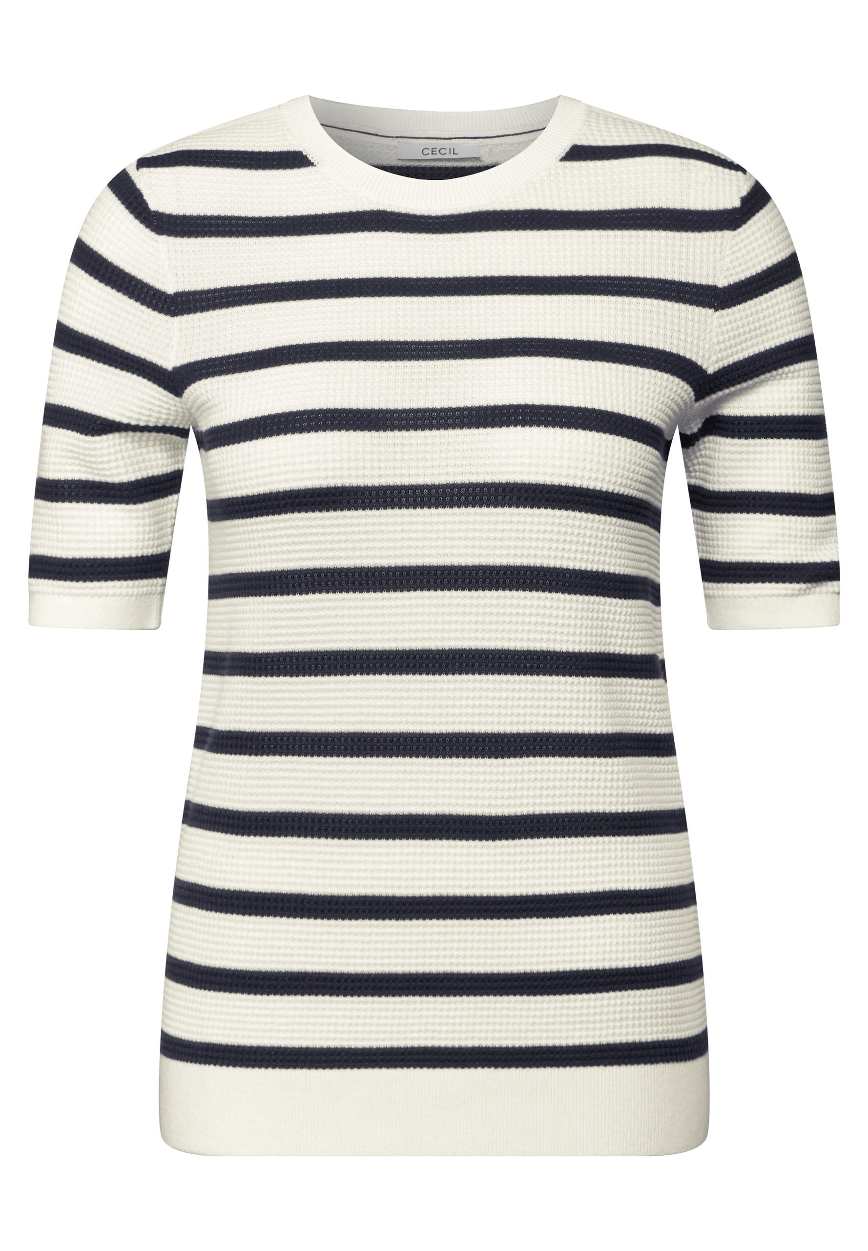 Gestreifter Strukturpullover M - Universal Blue