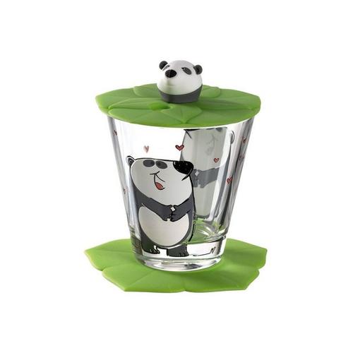 LEONARDO Kinderbecher »Kindertrinkset BAMBINI 3-tlg. Panda«, Glas