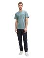 T-Shirt mit Brusttasche XXL Regular Fit - Grey Mint Navy Injected
