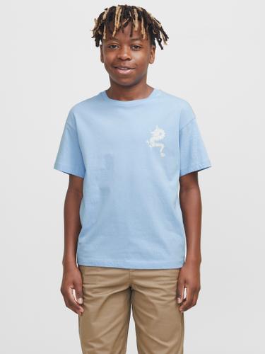 JJCHARGE PRINTED TEE SS CREW NECK JNR 152 Locker geschnitten - Chambray Blue