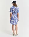 Hemdblusenkleid aus Leinen mit Blumen-Print 36 - Perfect Blue