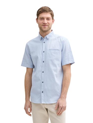 Regular Fit Kurzarmhemd aus Baumwolle M Regular Fit - Powder Blue Multicolor Dot