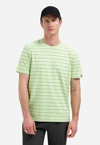 T-Shirt Crewneck Pin Stripe Garment Dyed M Regular Fit - Green