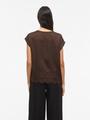 VIELLETTE S/S FULL SATIN LACE TOP - NOOS 34 Normal geschnitten - Coffee Bean