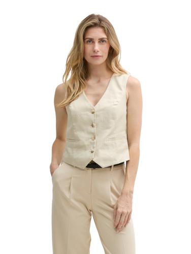 Slim Fit Anzugweste aus Twill 36 Slim Fit - Champagne