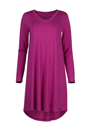 Skiny Damen Sleepshirt langarm Night In Skiny 02 38 - Fading Thistle