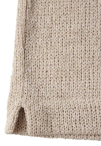 T-Shirt mit Glitzerdetails Beige 36