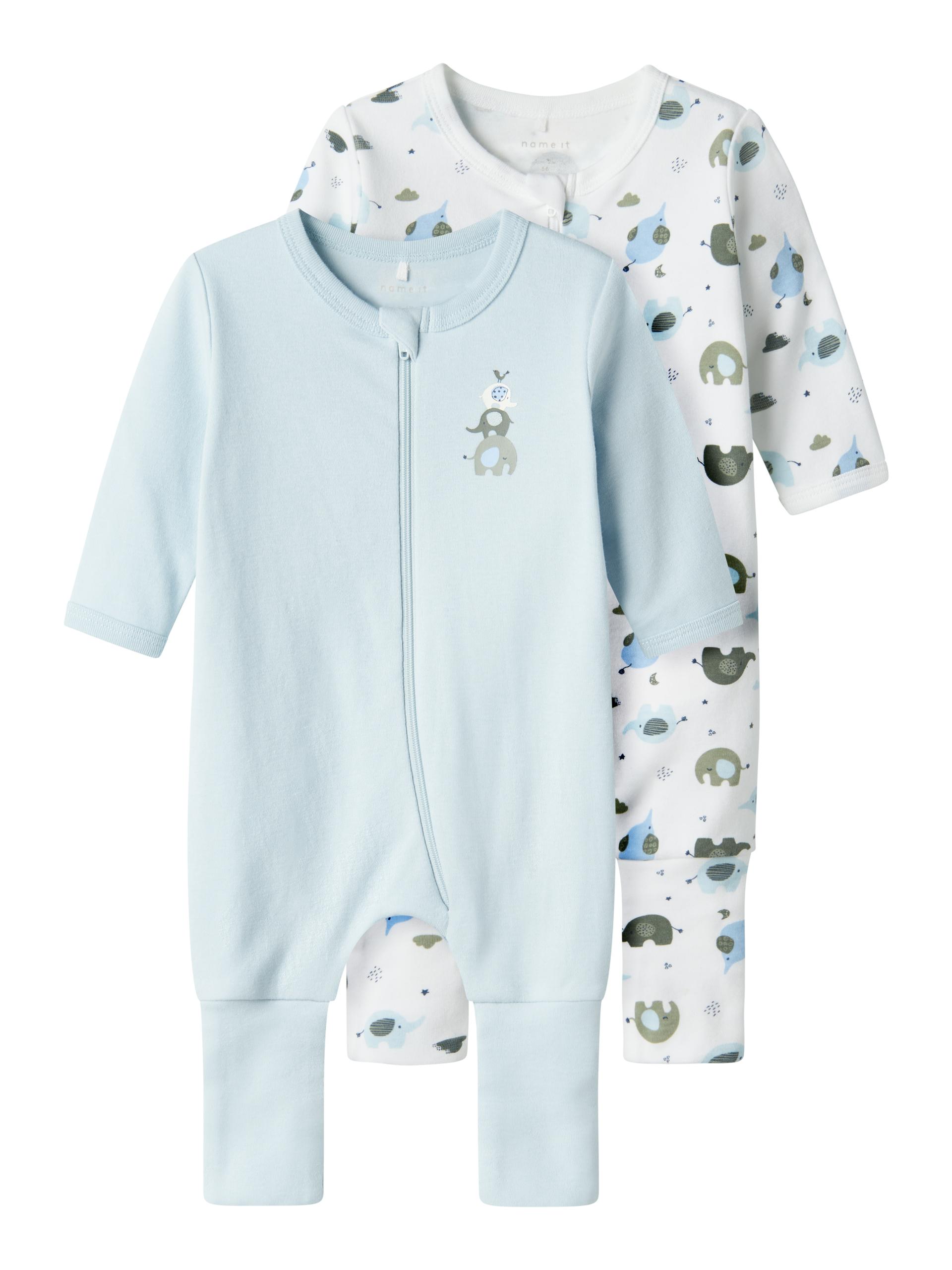 NBMNIGHTSUIT 2P ZIP FF ELEPHANT NOOS Blau 62