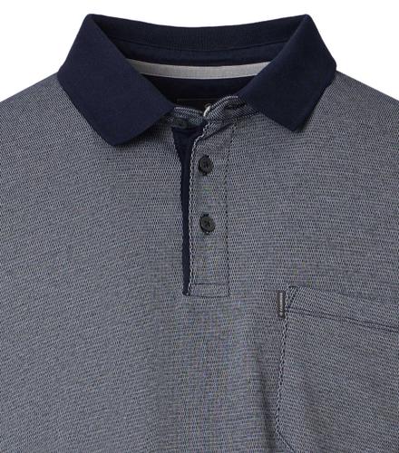 Polo-Shirt Langarm XXL Basic Circular Knit - Blau