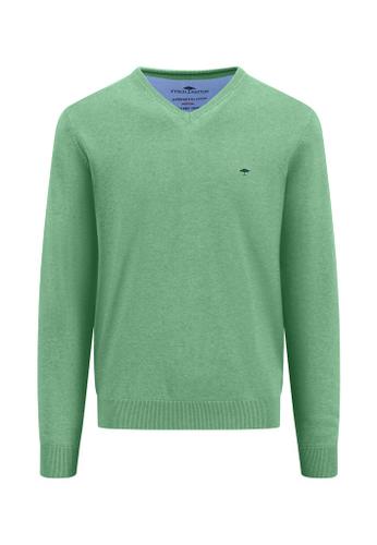 V-Neck, Superfine Grün L