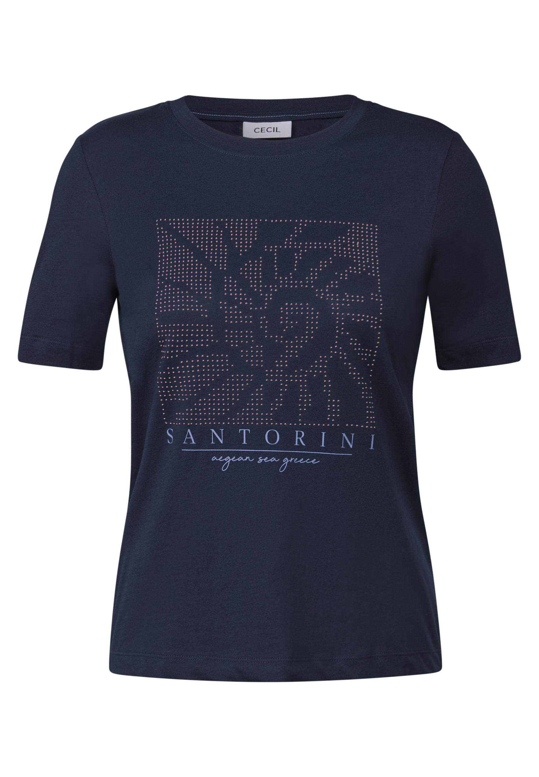 Shirt mit Schmucksteinen L - Urban Navy Blue