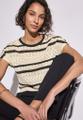 Ajour Shirt mit Streifen Beige 38