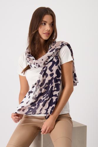 Schal mit Leomuster OS - Creamy Beige Gemustert