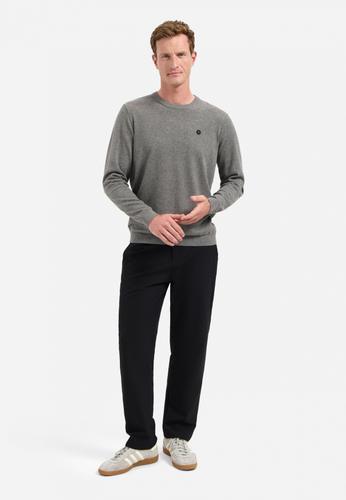 Pullover Crewneck 2 Coloured Melange XXL Regular Fit - Grey Melange
