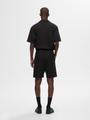 SLHLOOSE-CASPER WAFFLE SHORT EX S Locker geschnitten - Black