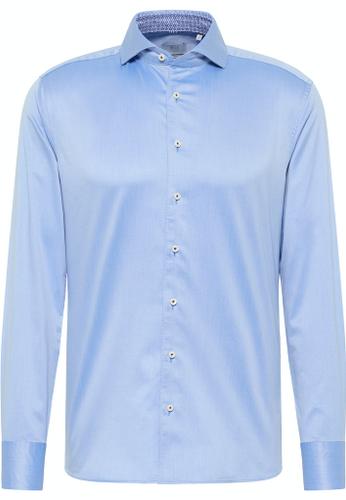 Soft Luxury Shirt Twill Langarm Blau 44/Langarm - 67cm