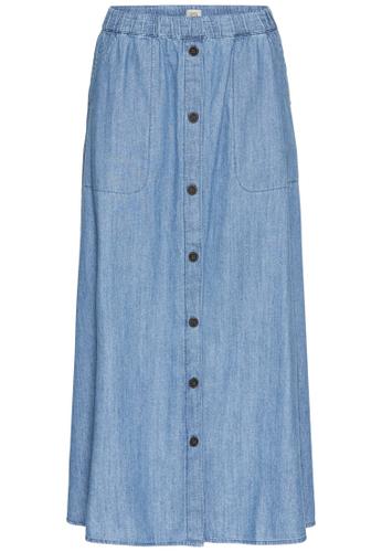 Langer Denim-Rock mit elastischem Bund 36 Regular Fit - Denim