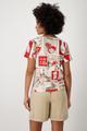 T-Shirt mit Polaroid-Print 36 - Red Gemustert