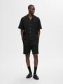 SLHLOOSE-CASPER WAFFLE SHORT EX S Locker geschnitten - Black