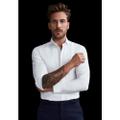 Cover Shirt Twill Langarm 42/Langarm - 67cm SLIM FIT - Weiß