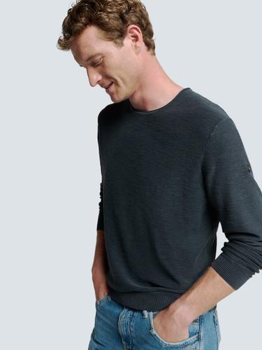 Pullover Crewneck Garment Dyed + Stone Washed Blau S