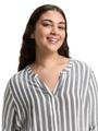 Plus Size - Henleybluse mit Streifenmuster 54 Regular Fit - Offwhite Navy Vertical Stripe