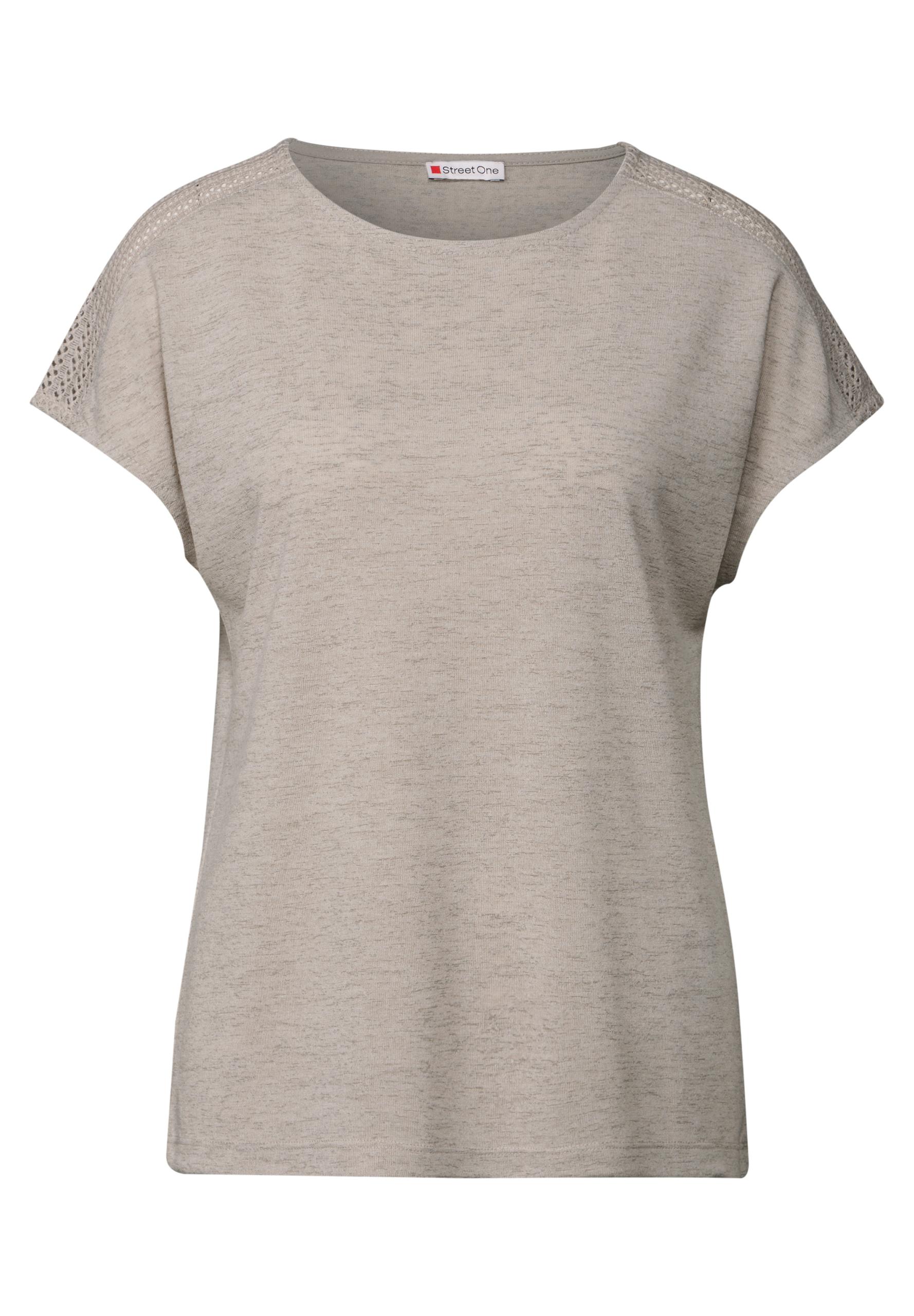 Shirt mit Spitzendetail 36 - Moonstone Sand