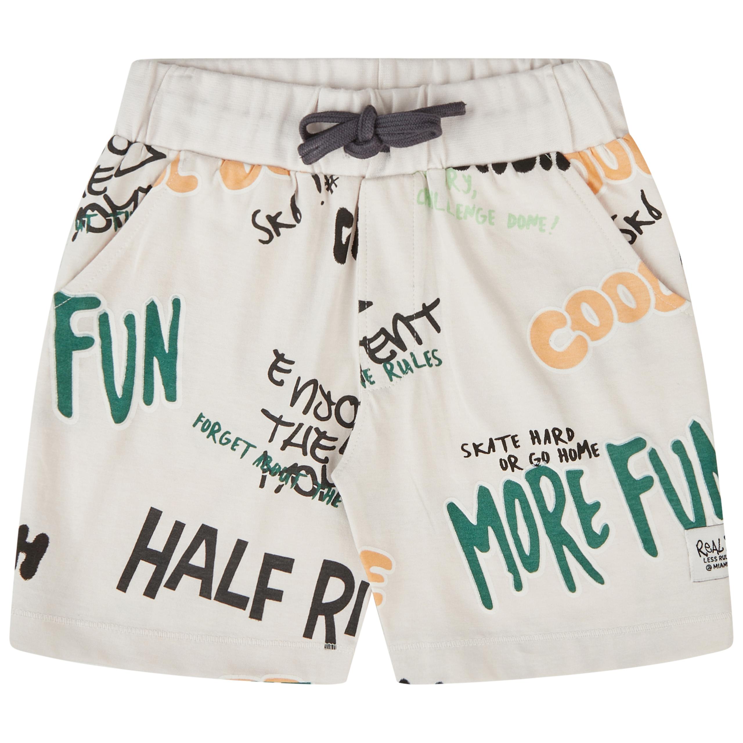 Kn.-Jerseybermudas 104/110 - Light Beige Aop