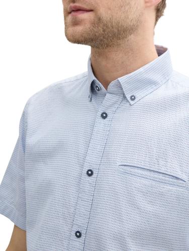 Regular Fit Kurzarmhemd aus Baumwolle XXXL Regular Fit - Powder Blue Multicolor Dot